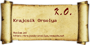Krajcsik Orsolya névjegykártya